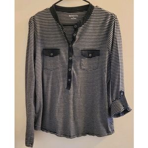 Long Sleeve Button-Up Striped Shirt